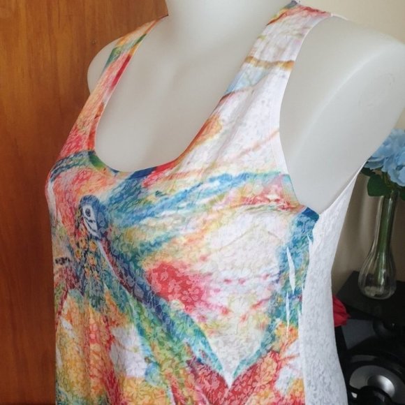 Katies AU-L Rainbow Colourful Sleeveless Singlet Blouse Top Tee NWOT - Picture 2 of 11